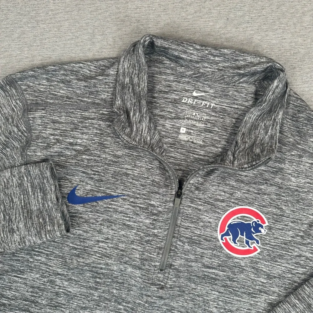 Chicago Cubs Nike 1/4 Zip Pullover Woman's M Grey Heather MLB Performance